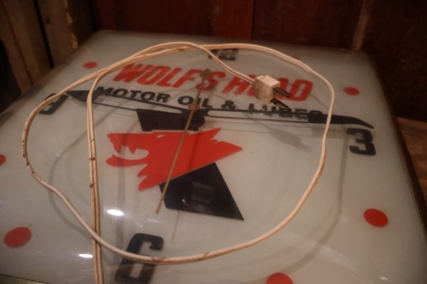 画像17: dp-250618-19 WOLF'S HEAD MOTOR OIL & LUBES 1960's PAM CLOCK
