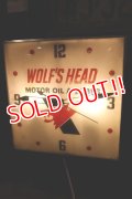 dp-250618-19 WOLF'S HEAD MOTOR OIL & LUBES 1960's PAM CLOCK