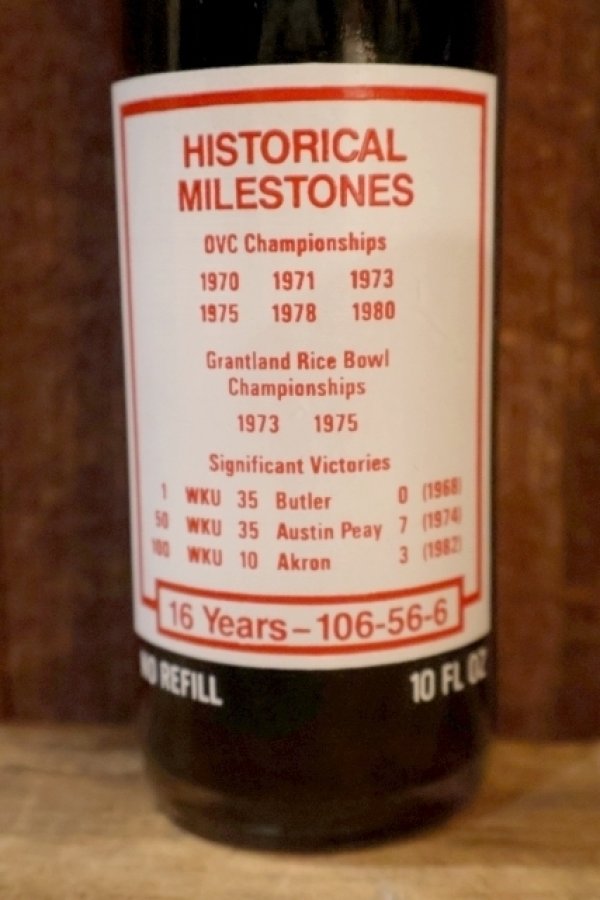 画像5: ck-063 Western Kentucky University / "JIMMY FEIX" 1980's HISTORICAL MILESTONE Coca-Cola Bottle