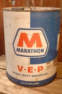 dp-250618-74 MARATOHN V.E.P. 1970's 5 U.S. GALLONS MOTOR OIL CAN