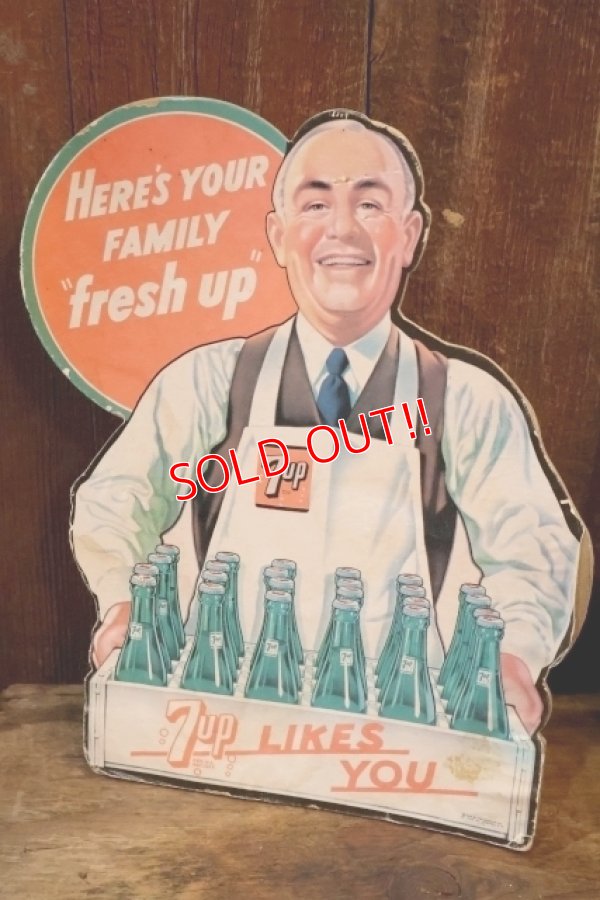 画像1: dp-250930-07 7 Up 1950's Cardboard Stand Sign