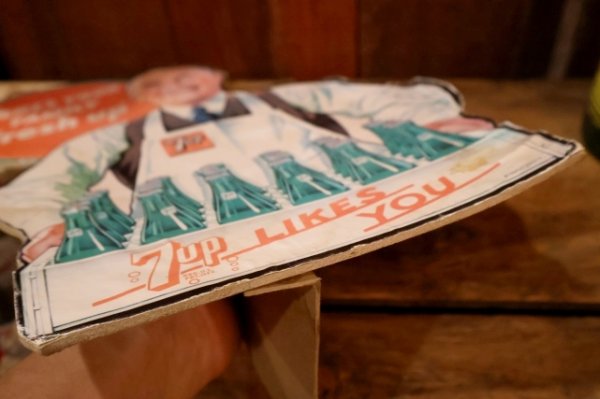 画像9: dp-250930-07 7 Up 1950's Cardboard Stand Sign