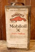 dp-251008-01 VACUUM OIL COMPANY Mobiloil GARGOYLE 1920's 1 U.S. GALLON CAN