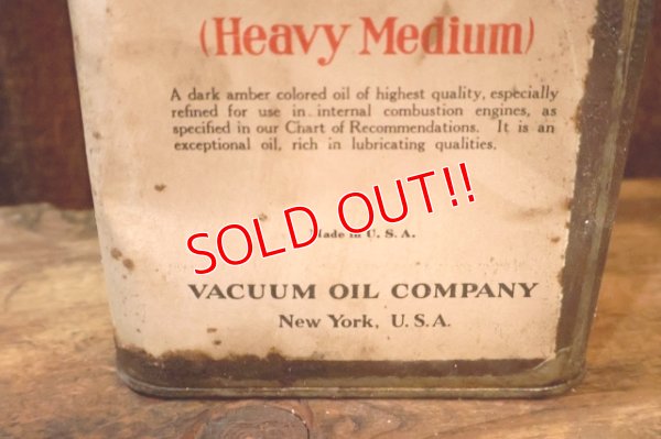 画像3: dp-251008-01 VACUUM OIL COMPANY Mobiloil GARGOYLE 1920's 1 U.S. GALLON CAN