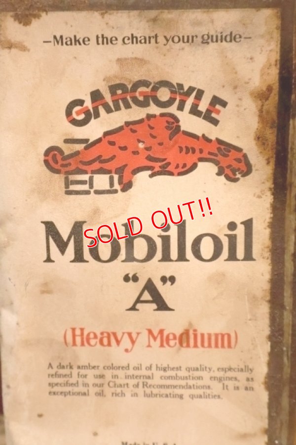 画像2: dp-251008-01 VACUUM OIL COMPANY Mobiloil GARGOYLE 1920's 1 U.S. GALLON CAN