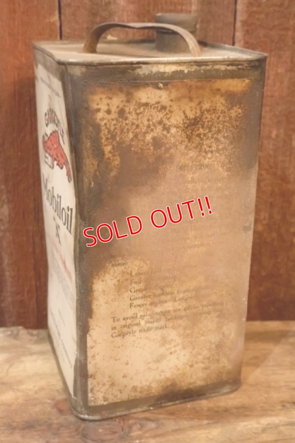 画像6: dp-251008-01 VACUUM OIL COMPANY Mobiloil GARGOYLE 1920's 1 U.S. GALLON CAN