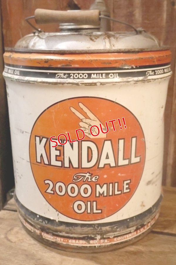 画像3: dp-251008-79 KENDALL 1950's  The 2000 MILE OIL 5 U.S. GALLONS MOTOR OIL CAN