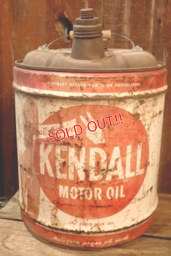 画像1: dp-251008-80 KENDALL 1950's  5 U.S. GALLONS MOTOR OIL CAN