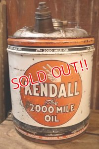 dp-251008-79 KENDALL 1950's  The 2000 MILE OIL 5 U.S. GALLONS MOTOR OIL CAN