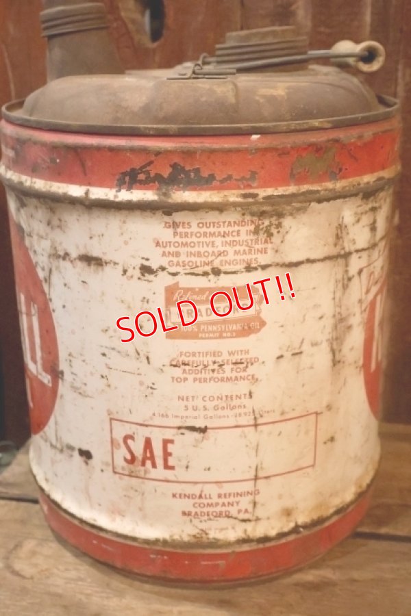 画像4: dp-251008-80 KENDALL 1950's  5 U.S. GALLONS MOTOR OIL CAN