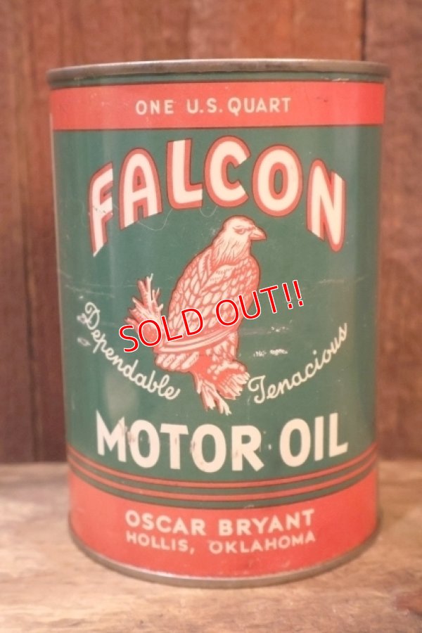 画像1: dp-251008-62 FALCON MOTOR OIL 1940's-1950's 1 U.S. Quart Can