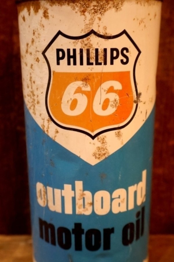 画像2: dp-251008-87 PHILLIPS 66 1960's〜 Outboard Motor Oil 1 U.S. Quart Can