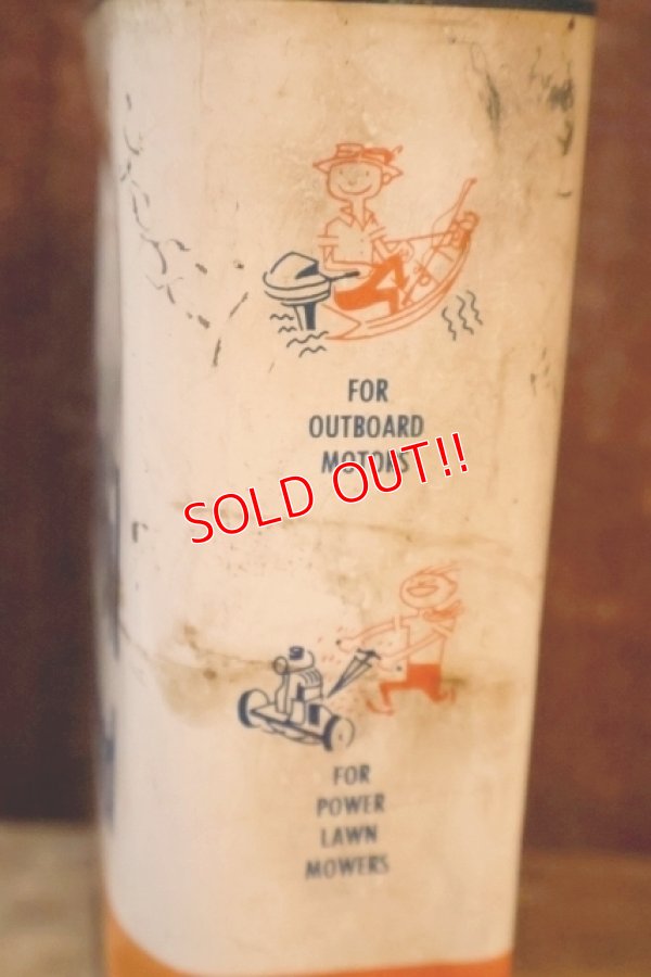 画像4: dp-251008-59 Mobiloil 1940's-1950's Outboard 1 U.S. Quart Oil Can