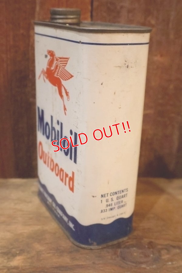 画像4: dp-251008-87 Mobiloil 1940's-1950's Outboard 1 U.S. Quart Oil Can