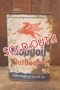dp-251008-87 Mobiloil 1940's-1950's Outboard 1 U.S. Quart Oil Can