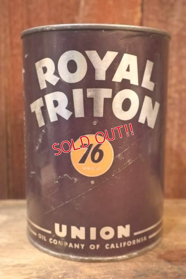 画像2: dp-251008-79 UNION 76 ROYAL TRITON 1950's 1 U.S. Quart Motor Oil Can