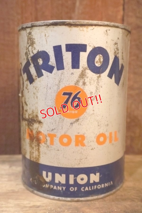 画像2: dp-251008-79 UNION 76 TRITON 1950's 1 U.S. Quart Motor Oil Can