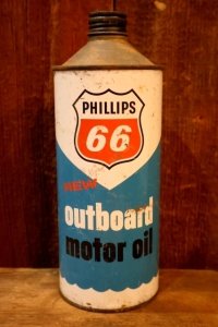 dp-251008-87 PHILLIPS 66 1960's〜 Outboard Motor Oil 1 U.S. Quart Can