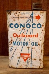 dp-251008-87 CONOCO 1950's Outboard Motor Oil 1 U.S. Quart Can