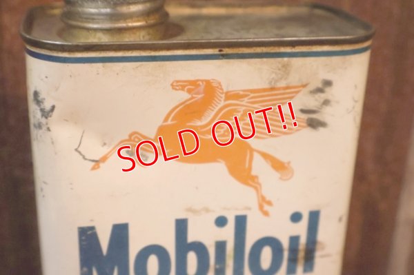 画像2: dp-251008-59 Mobiloil 1940's-1950's Outboard 1 U.S. Quart Oil Can