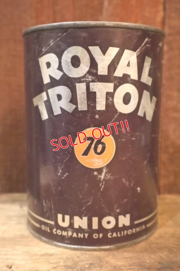 画像1: dp-251008-79 UNION 76 ROYAL TRITON 1950's 1 U.S. Quart Motor Oil Can