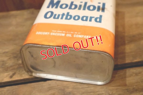 画像8: dp-251008-59 Mobiloil 1940's-1950's Outboard 1 U.S. Quart Oil Can