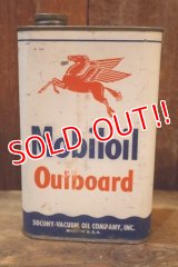 dp-251008-87 Mobiloil 1940's-1950's Outboard 1 U.S. Quart Oil Can