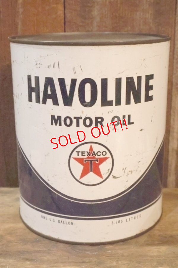 画像1: dp-251008-87 TEXACO1960's HAVOLINE MOTOR OIL 1 U.S. GALLON CAN