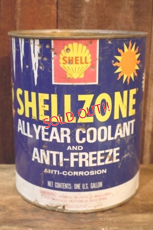 画像1: dp-251008-87 SHELL 1960's SHELLZONE COOLANT and ANTI-FREEZE 1 U.S. GALLON CAN