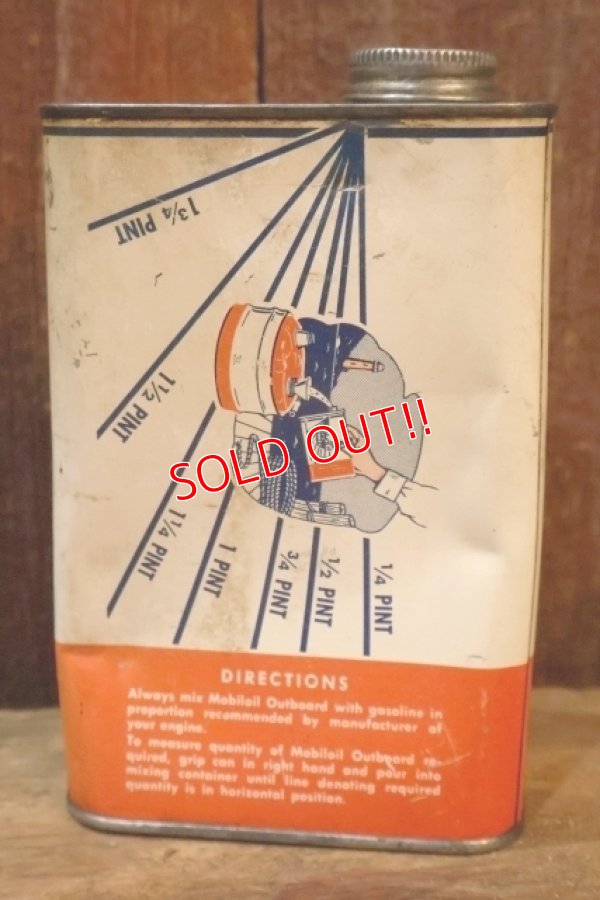 画像6: dp-251008-59 Mobiloil 1940's-1950's Outboard 1 U.S. Quart Oil Can
