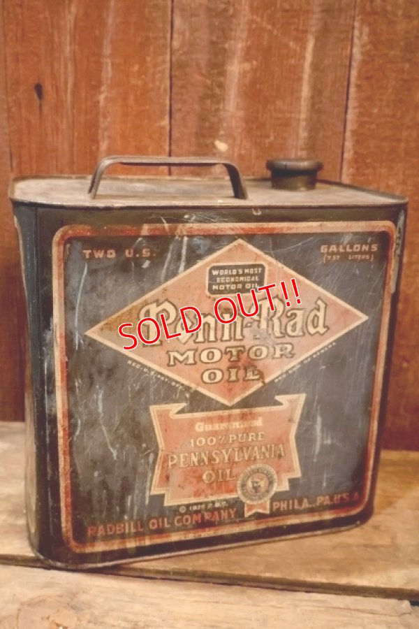画像5: dp-251008-61 RADBILL OIL COMPANY 1930's-1940's Penn-Rad MOTOR OIL TWO U.S. GALLONS CAN