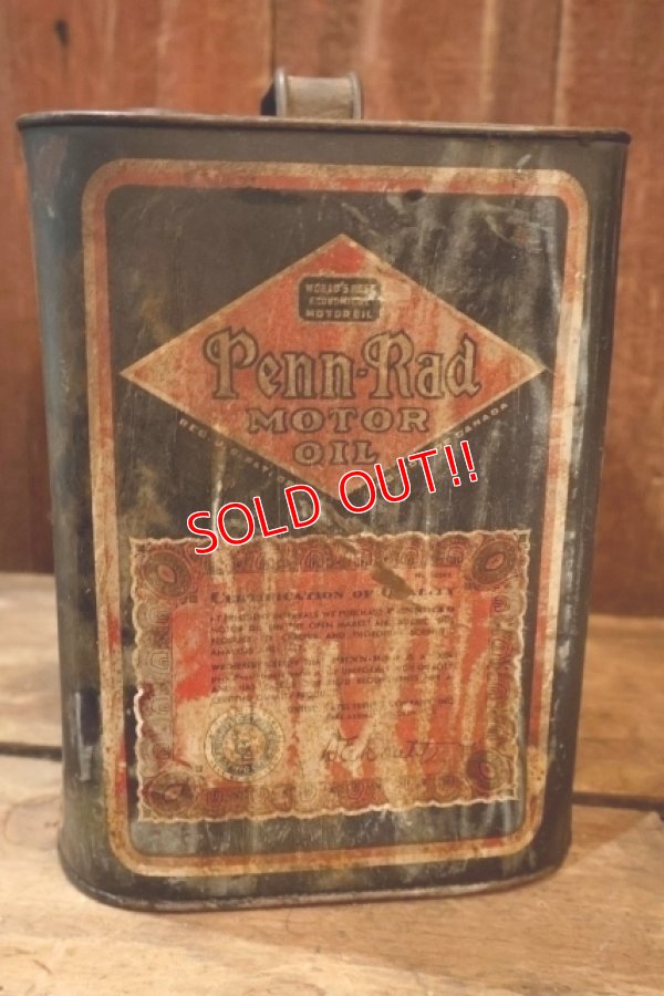 画像6: dp-251008-61 RADBILL OIL COMPANY 1930's-1940's Penn-Rad MOTOR OIL TWO U.S. GALLONS CAN
