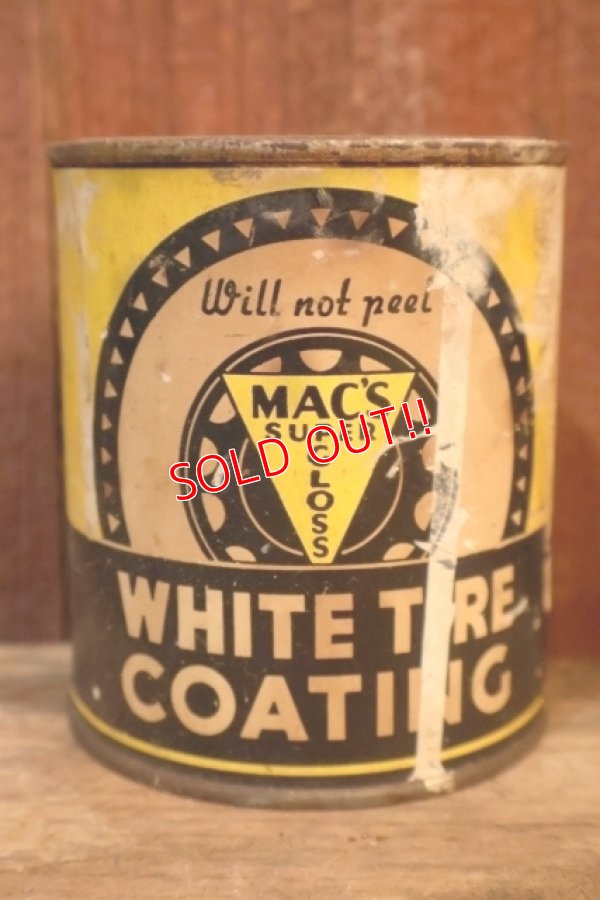 画像1: dp-251008-87 MAC'S SUPER GLOSS COMPANY / WHITE TIRE COATING CAN
