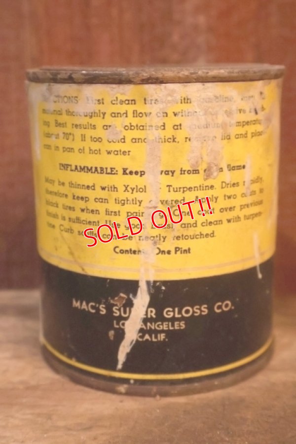 画像3: dp-251008-87 MAC'S SUPER GLOSS COMPANY / WHITE TIRE COATING CAN