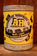 dp-251010-11 AUTOMOTIVE HARDWARE CO. 1940's-1950's AH FASTENERS TIN CAN (C)