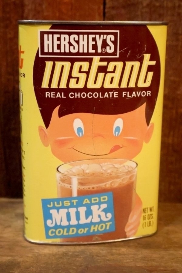 画像1: dp-251010-08 HERSHEY'S / 1970's Instant Real Chocolate Flavor Tin Can