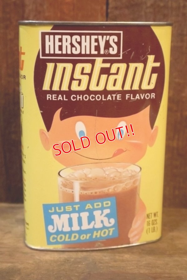 画像1: dp-251010-08 HERSHEY'S / 1970's Instant Real Chocolate Flavor Tin Can
