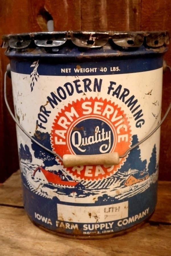 画像3: dp-251008-86 IOWA FARM SUPPLY COMPANY 1950's FARM SERVICE GREASE 40 LBS. CAN