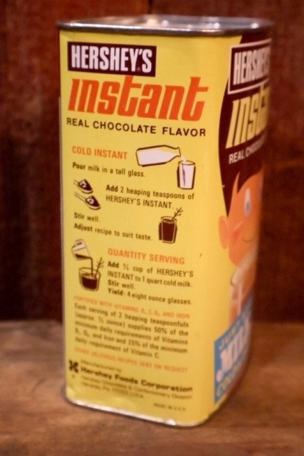 画像5: dp-251010-08 HERSHEY'S / 1970's Instant Real Chocolate Flavor Tin Can