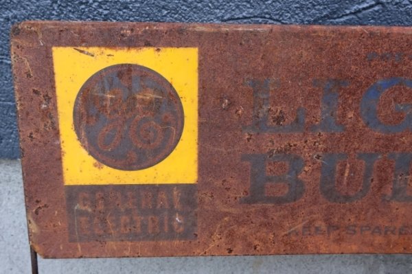 画像8: dp-251008-08 GENERAL ELECTRIC 1960's-1970's LIGHT BULBS W-sided Metal Sign