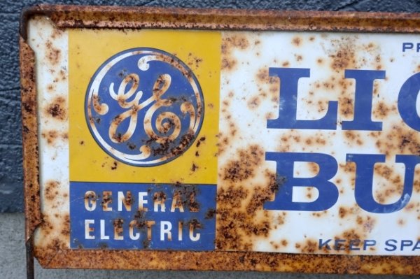 画像2: dp-251008-08 GENERAL ELECTRIC 1960's-1970's LIGHT BULBS W-sided Metal Sign