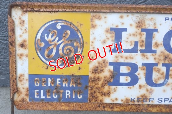 画像2: dp-251008-08 GENERAL ELECTRIC 1960's-1970's LIGHT BULBS W-sided Metal Sign
