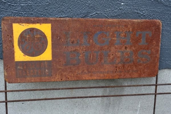 画像7: dp-251008-08 GENERAL ELECTRIC 1960's-1970's LIGHT BULBS W-sided Metal Sign