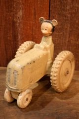 ct-251010-14 Mickey Mouse / SUN RUBBER 1940's Mickey's Tractor