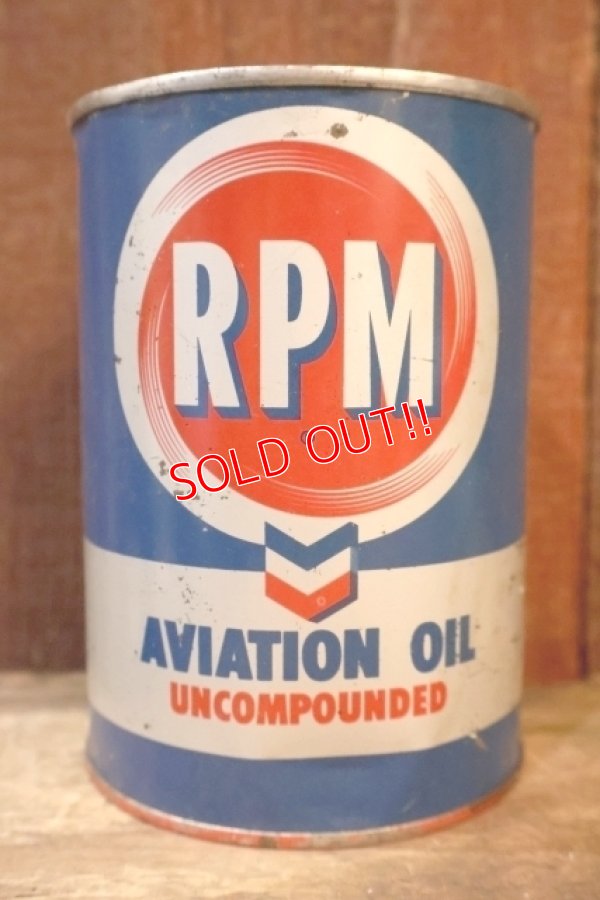 画像1: dp-251008-87 RPM 1950's AVITATION OIL INCOMPOUNDED ONE QUART CAN