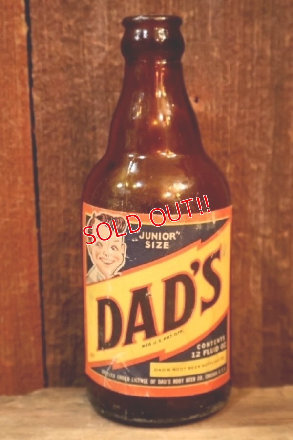 画像1: dp-251105-01 DAD'S ROOT BEER / 1950's "JUNIOR SIZE" 12 FLUID OZ. BOTTLE