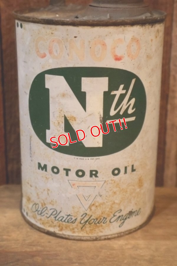 画像3: dp-251008-87 CONOCO 1940's N th MOTOR OIL ONE U.S. QUART CAN