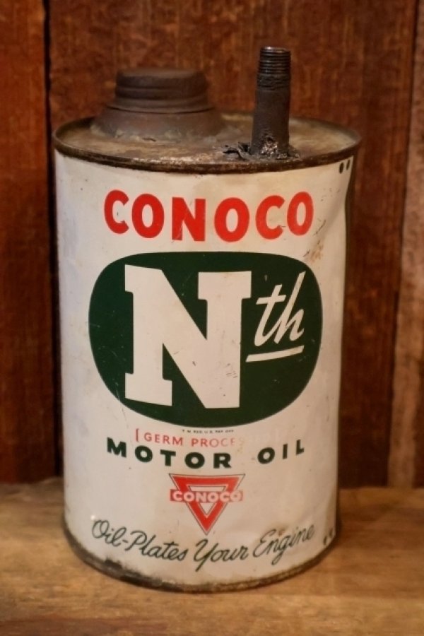 画像1: dp-251008-87 CONOCO 1940's N th MOTOR OIL ONE U.S. QUART CAN