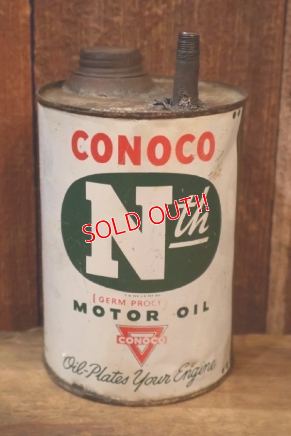 画像1: dp-251008-87 CONOCO 1940's N th MOTOR OIL ONE U.S. QUART CAN