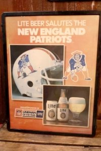 dp-251008-11 New England Patriots × Lite Beer 1980's-1990's Plastic Sign